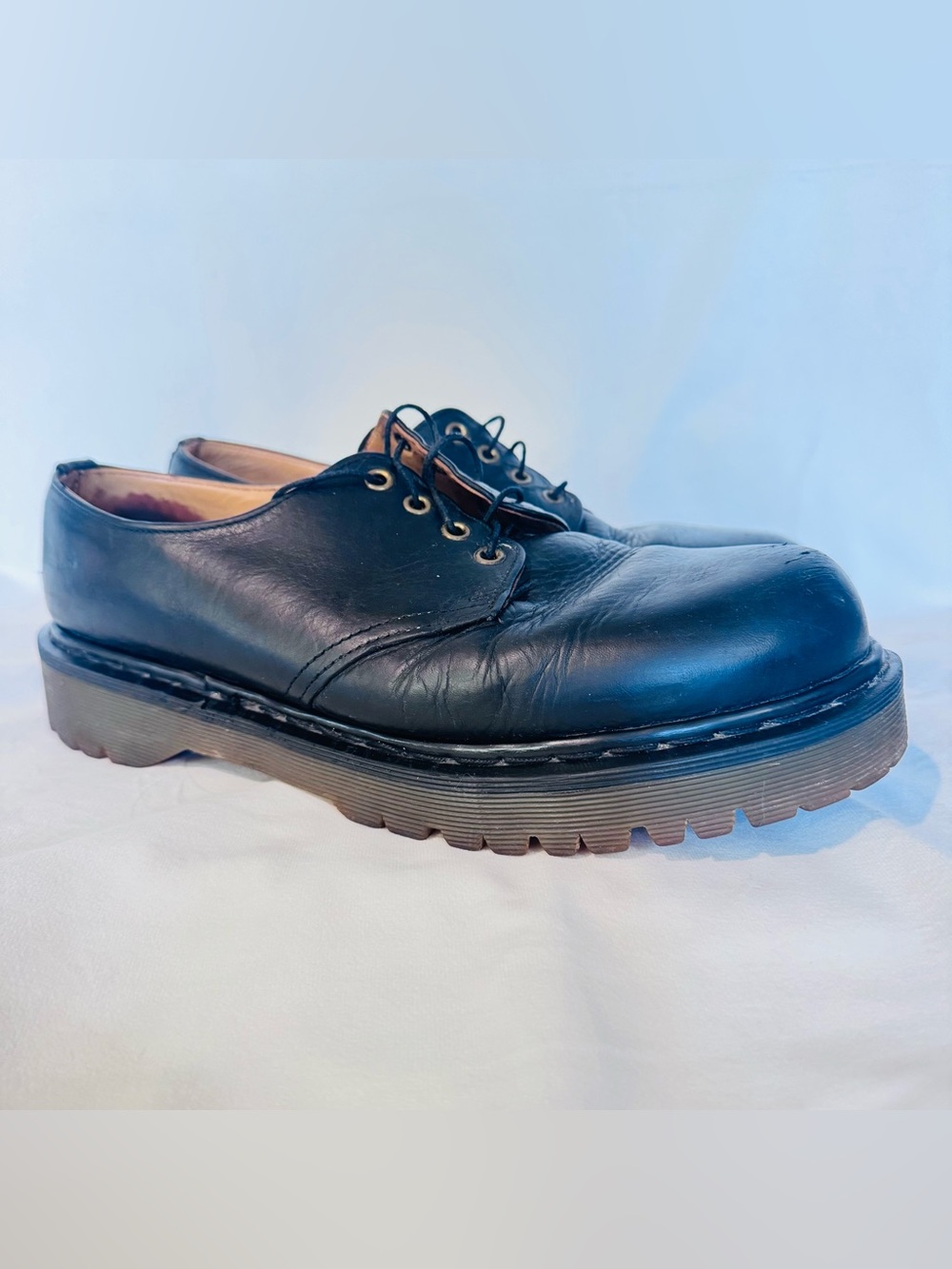 VTG Y2K Dr Martens 1561 Oxford Shoes Black Leather Made in England UK 10 US 11